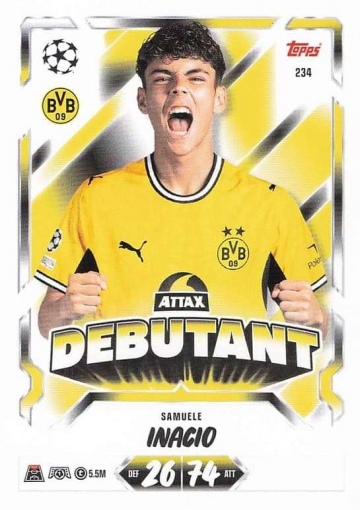 234 Samuele Inácio (Borussia Dortmund) - Attax Debutant (MACL2627)