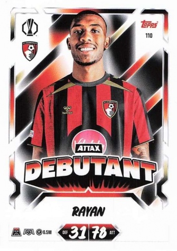 110 Rayan (AFC Bournemouth) - Attax Debutant (MACL2627)