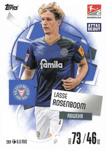289 Lasse Rosenboom (Holstein Kiel) MA Debut ( MABL25/26 )
