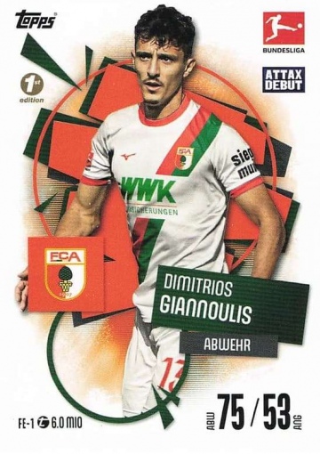 FE-1 Dimitrios Giannoulis (FC Augsburg) 1st Edition MA Debut ( MABL25/26 )