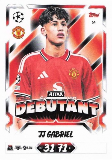 054 JJ Gabriel (Manchester United) - Attax Debutant (MACL2627)