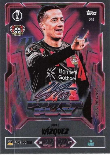 294 Lucas Vázquez (Bayer 04 Leverkusen) - Power Play Signature Style  ★ Rare (MACL2627)
