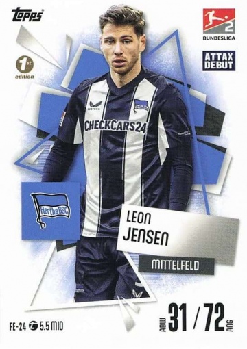FE-24 Leon Jensen (Hertha BSC) 1st Edition MA Debut ( MABL25/26 )