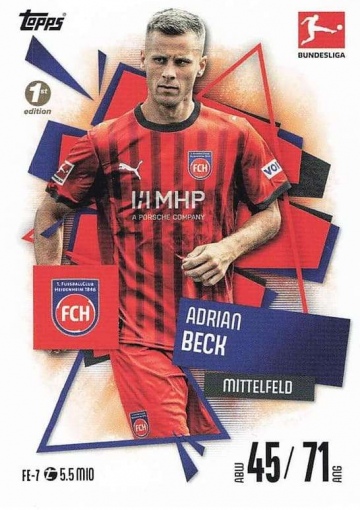 FE-7 Adrian Beck (1. FC Heidenheim) 1st Edition ( MABL25/26 )