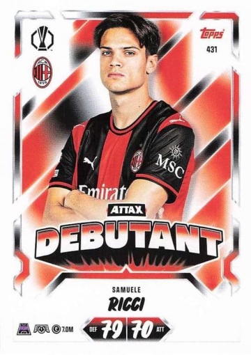 431 Samuele Ricci (AC Milan) - Attax Debutant (MACL2627)